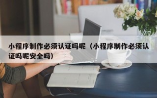 武安小程序制作必须认证吗呢（小程序制作必须认证吗呢安全吗）